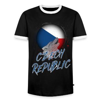 Czech Republic - Men's Ringer Shirt - black/white - Front - AI Model Female 172 light (172cm) & AI Model Male 178 light (178cm)