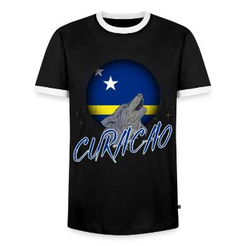 Curaçao - Männer Kontrast-T-Shirt - Schwarz/Weiß - Vorne - AI Model Female 172 light (172cm) & AI Model Male 178 light (178cm)