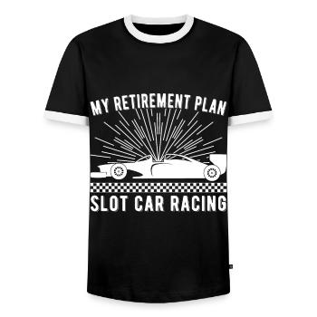 Retirement Plan Slot Car Racing Car Drag Gift - Männer Kontrast-T-Shirt - Schwarz/Weiß - Vorne - AI Model Female 172 light (172cm) & AI Model Male 178 light (178cm)