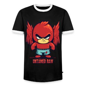 Un enfant fort est un ange indompté - T-shirt contrasté Homme - noir/blanc - Devant - AI Model Female 172 light (172cm) & AI Model Male 178 light (178cm)