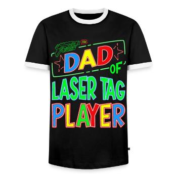 Dad Of the Laser Tag Birthday Boy Player - Männer Kontrast-T-Shirt - Schwarz/Weiß - Vorne - AI Model Female 172 light (172cm) & AI Model Male 178 light (178cm)