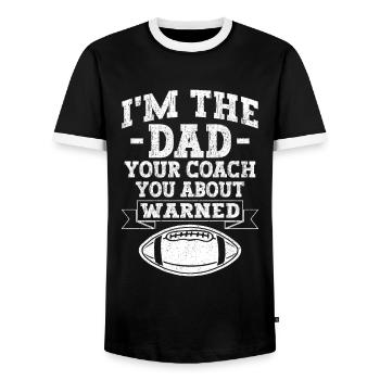 Soccer Dad Proud Soccer Dad Father's Day - Men's Ringer Shirt - black/white - Front - AI Model Female 172 light (172cm) & AI Model Male 178 light (178cm)