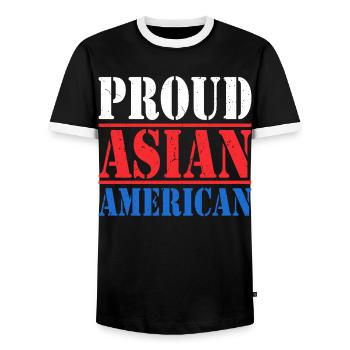 Pazifik-Insulaner AAPI - Männer Kontrast-T-Shirt - Schwarz/Weiß - Vorne - AI Model Female 172 light (172cm) & AI Model Male 178 light (178cm)