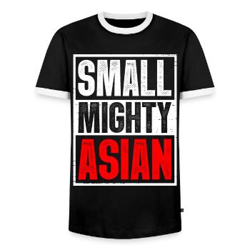 Asiatisch-Amerikanisch-Pazifischer Insulaner AAPI - Männer Kontrast-T-Shirt - Schwarz/Weiß - Vorne - AI Model Female 172 light (172cm) & AI Model Male 178 light (178cm)