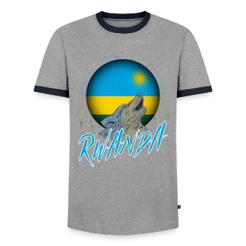 Ruanda - Männer Kontrast-T-Shirt - Grau/Navy  - Vorne - AI Model Female 172 light (172cm) & AI Model Male 178 light (178cm)