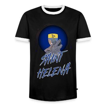 Sainte-Hélène - T-shirt contrasté Homme - noir/blanc - Devant - AI Model Female 172 light (172cm) & AI Model Male 178 light (178cm)