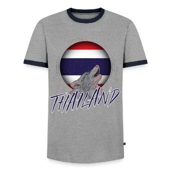 Thaïlande - T-shirt contrasté Homme - gris/marine  - Devant - AI Model Female 172 light (172cm) & AI Model Male 178 light (178cm)