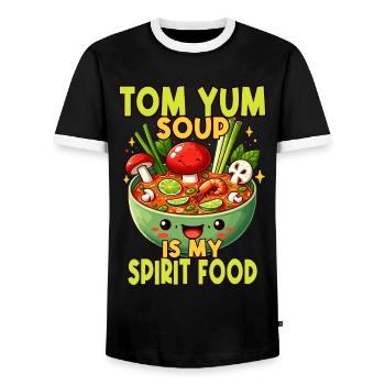 Tom Yum Soup Spirit - Un design unique pour les Thaïlandais - T-shirt contrasté Homme - noir/blanc - Devant - AI Model Female 172 light (172cm) & AI Model Male 178 light (178cm)