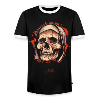 Älter und weiser - Männer Kontrast-T-Shirt - Schwarz/Weiß - Vorne - AI Model Female 172 light (172cm) & AI Model Male 178 light (178cm)