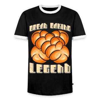 Bread Baker Bread Baking Legend - Men's Ringer Shirt - black/white - Front - AI Model Female 172 light (172cm) & AI Model Male 178 light (178cm)