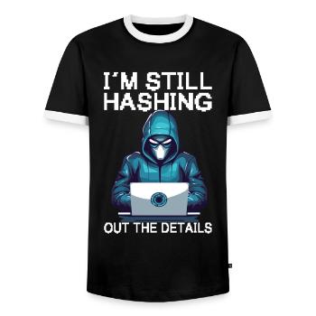 Ethical Hacking Analyst Ethical - Men's Ringer Shirt - black/white - Front - AI Model Female 172 light (172cm) & AI Model Male 178 light (178cm)