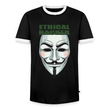 Cybersecurity Art Hacking Lover Computer Nerd - Men's Ringer Shirt - black/white - Front - AI Model Female 172 light (172cm) & AI Model Male 178 light (178cm)