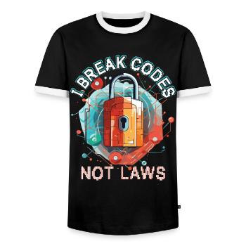 Cybersécurité Art Hacking Amateur Informatique Nerd - T-shirt contrasté Homme - noir/blanc - Devant - AI Model Female 172 light (172cm) & AI Model Male 178 light (178cm)