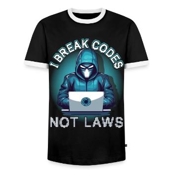 Cybersécurité Art Hacking Amateur Informatique Nerd - T-shirt contrasté Homme - noir/blanc - Devant - AI Model Female 172 light (172cm) & AI Model Male 178 light (178cm)