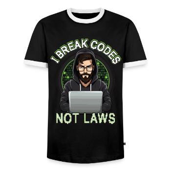 Cybersécurité Art Hacking Amateur Informatique Nerd - T-shirt contrasté Homme - noir/blanc - Devant - AI Model Female 172 light (172cm) & AI Model Male 178 light (178cm)