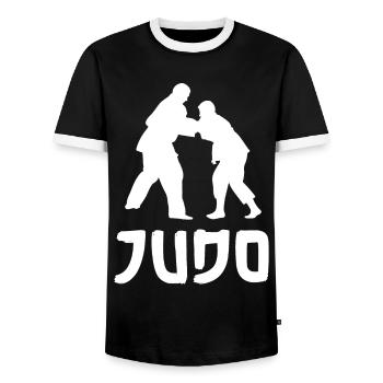 Judo - T-shirt contrasté Homme - noir/blanc - Devant - AI Model Female 172 light (172cm) & AI Model Male 178 light (178cm)