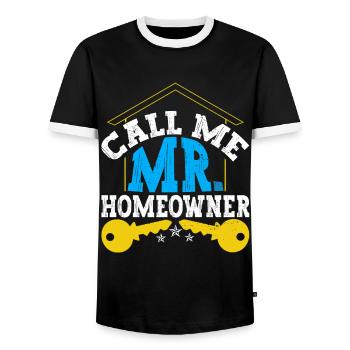 Mr. Homeowner - Männer Kontrast-T-Shirt - Schwarz/Weiß - Vorne - AI Model Female 172 light (172cm) & AI Model Male 178 light (178cm)