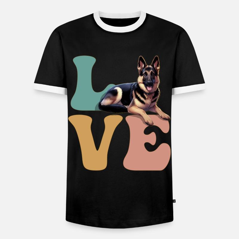German Shepherd Lover - Men's Ringer Shirt - black/white
