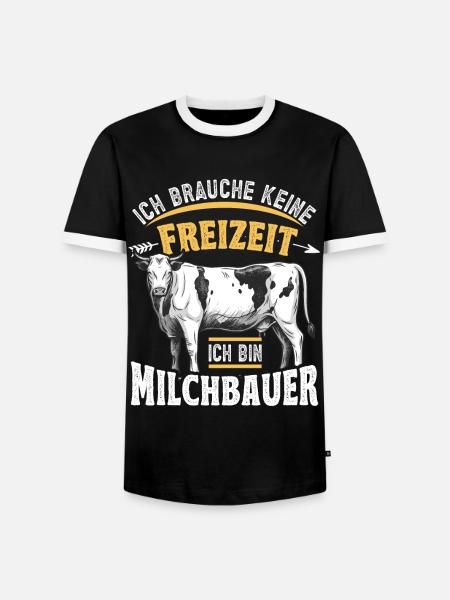 Landwirt Milchbauer Kuhbauer Spruch - Männer Kontrast-T-Shirt - Schwarz/Weiß