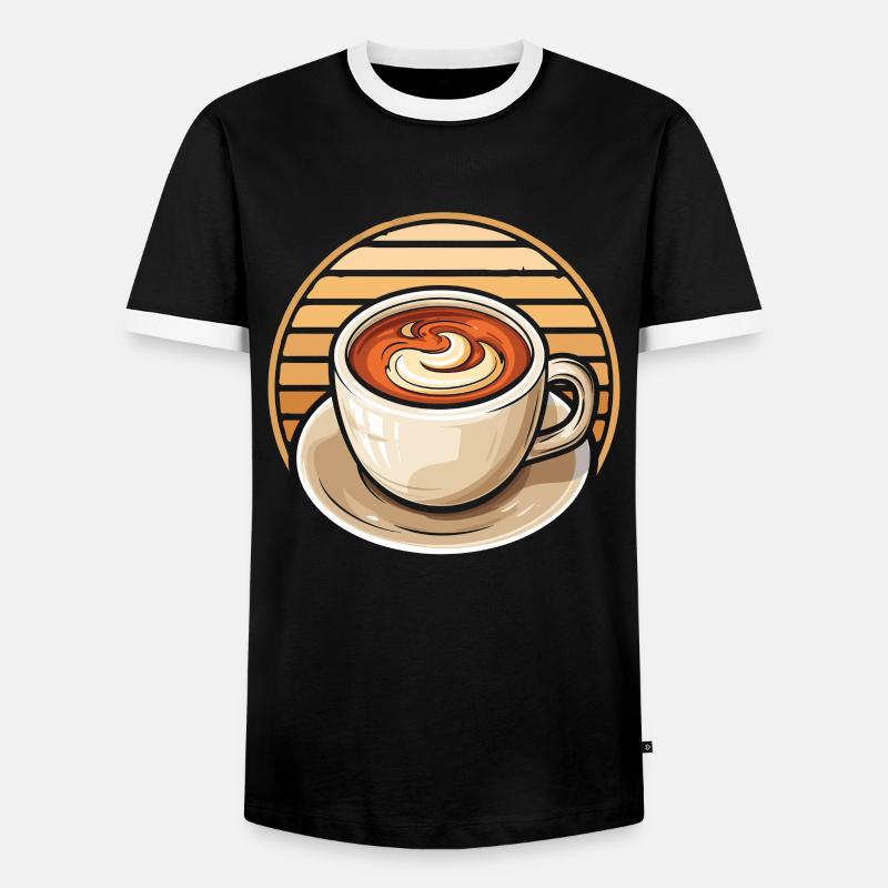 Kaffee Cafe - Männer Kontrast-T-Shirt - Schwarz/Weiß