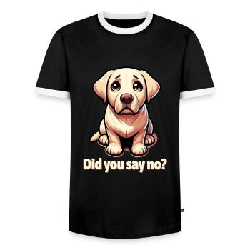 Cute Labrador Retriever - Men's Ringer Shirt - black/white - Front - AI Model Female 172 light (172cm) & AI Model Male 178 light (178cm)