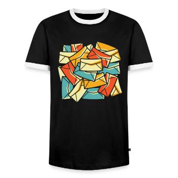 Facteur Facteur - T-shirt contrasté Homme - noir/blanc - Devant - AI Model Female 172 light (172cm) & AI Model Male 178 light (178cm)