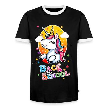 Unicorn unicorn back to school - Men's Ringer Shirt - black/white - Front - AI Model Female 172 light (172cm) & AI Model Male 178 light (178cm)
