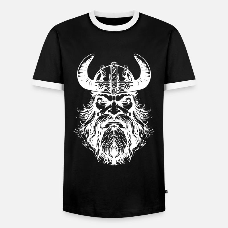 Wikinger Helm Valhalla - Männer Kontrast-T-Shirt - Schwarz/Weiß