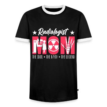 Radiologue Maman L’idole Le mythe Le technologue - T-shirt contrasté Homme - noir/blanc - Devant - AI Model Female 172 light (172cm) & AI Model Male 178 light (178cm)