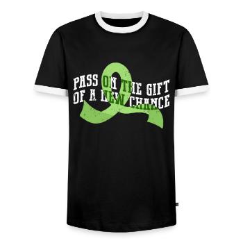 Don d’organes Greffe d’organes Don d’organes - T-shirt contrasté Homme - noir/blanc - Devant - AI Model Female 172 light (172cm) & AI Model Male 178 light (178cm)