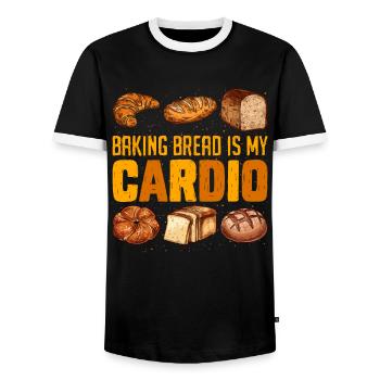 Baking is my cardio bread baker baking lover - Men's Ringer Shirt - black/white - Front - AI Model Female 172 light (172cm) & AI Model Male 178 light (178cm)