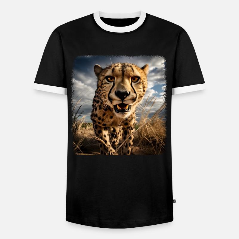 Geparde realistic Gepard - Männer Kontrast-T-Shirt - Schwarz/Weiß