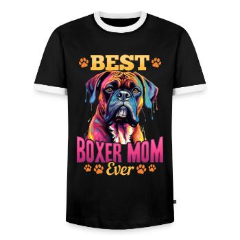 Boxer Dog Breed Pet - Meilleure maman Boxer de tous les temps - T-shirt contrasté Homme - noir/blanc - Devant - AI Model Female 172 light (172cm) & AI Model Male 178 light (178cm)