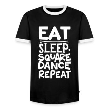 Eat Sleep Square Dance Repeat - Männer Kontrast-T-Shirt - Schwarz/Weiß - Vorne - AI Model Female 172 light (172cm) & AI Model Male 178 light (178cm)