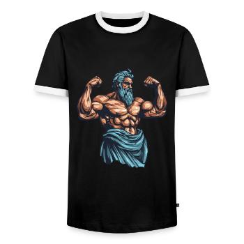 Bodybuilder Mythologie Bodybuilding Muskeln - Männer Kontrast-T-Shirt - Schwarz/Weiß - Vorne - AI Model Female 172 light (172cm) & AI Model Male 178 light (178cm)