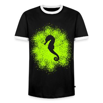 Hippocampe - T-shirt contrasté Homme - noir/blanc - Devant - AI Model Female 172 light (172cm) & AI Model Male 178 light (178cm)