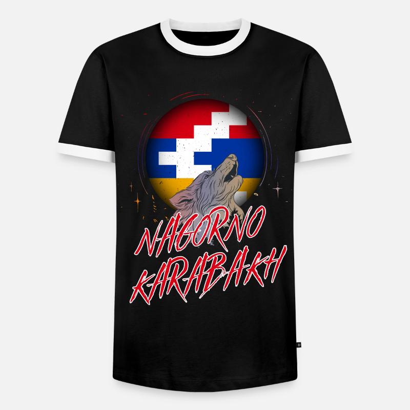Bergkarabach - Männer Kontrast-T-Shirt - Schwarz/Weiß