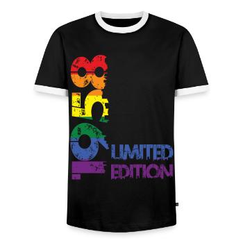 Limited Edition 1958 - Männer Kontrast-T-Shirt - Schwarz/Weiß - Vorne - AI Model Female 172 light (172cm) & AI Model Male 178 light (178cm)