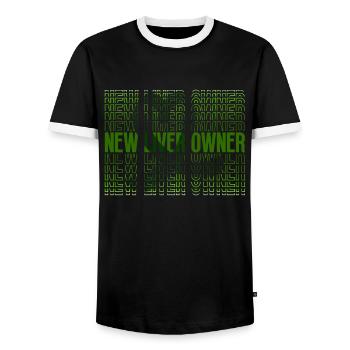 Greffe d’organe hépatique d’un donneur d’organes - T-shirt contrasté Homme - noir/blanc - Devant - AI Model Female 172 light (172cm) & AI Model Male 178 light (178cm)