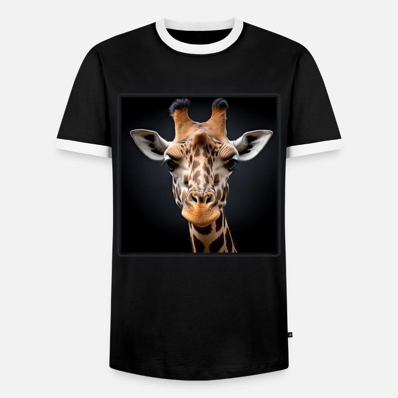 Giraffes realistic Giraffe - Men's Ringer Shirt - black/white
