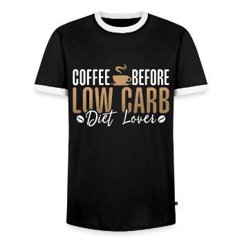 Low Carb Diet Lover Coffee Carb Diet Coffee Lover - Männer Kontrast-T-Shirt - Schwarz/Weiß - Vorne - AI Model Female 172 light (172cm) & AI Model Male 178 light (178cm)