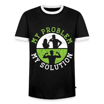 Low Carb Diet Lover My Problem My Pictogram Dad - Männer Kontrast-T-Shirt - Schwarz/Weiß - Vorne - AI Model Female 172 light (172cm) & AI Model Male 178 light (178cm)