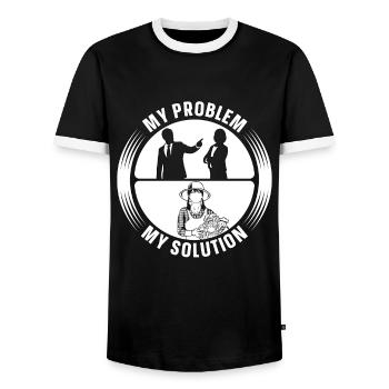 Végétalien Amoureux De Régime Mon Problème Mon Pictogramme Maman Papa - T-shirt contrasté Homme - noir/blanc - Devant - AI Model Female 172 light (172cm) & AI Model Male 178 light (178cm)