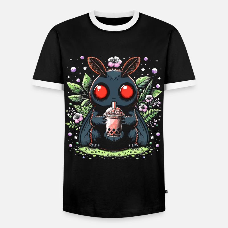 Mothman Bubble Tea - Men's Ringer Shirt - black/white