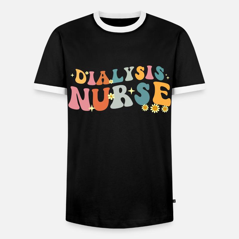 Dialyse Techniker Krankenschwester - Männer Kontrast-T-Shirt - Schwarz/Weiß
