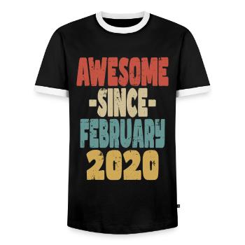 Génial février 2020 - T-shirt contrasté Homme - noir/blanc - Devant - AI Model Female 172 light (172cm) & AI Model Male 178 light (178cm)