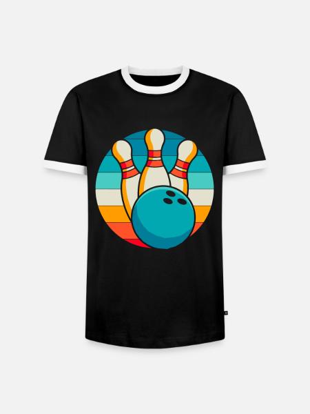 Bowling Bowlen Bowler - Männer Kontrast-T-Shirt - Schwarz/Weiß