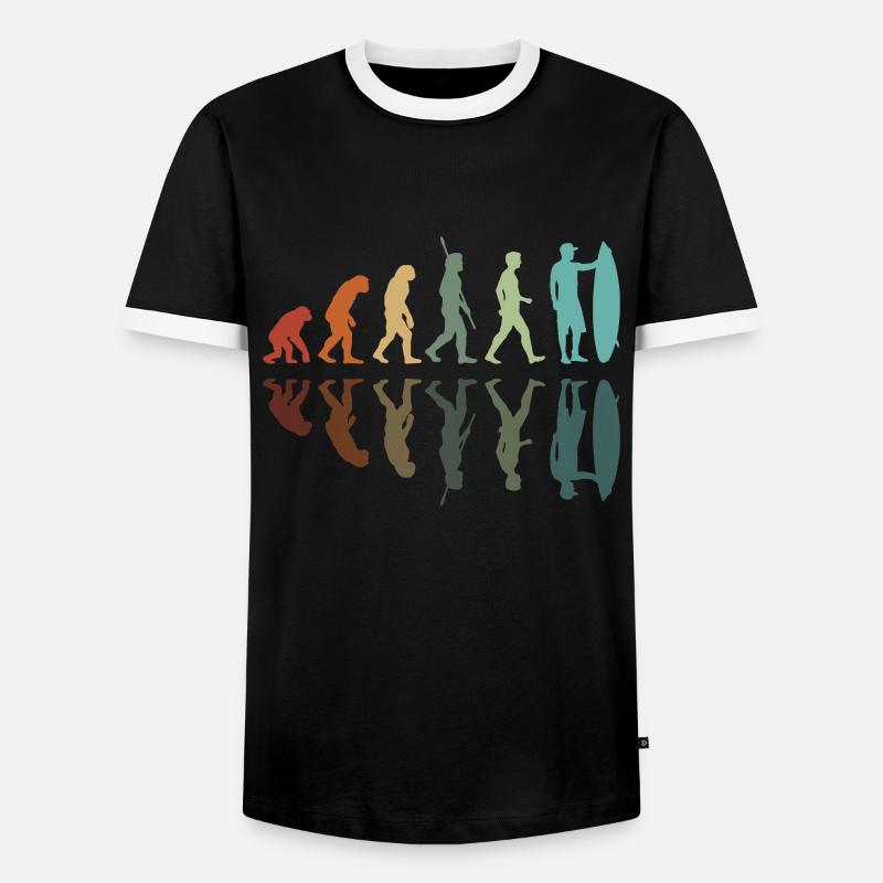 Évolution du surf - T-shirt contrasté Homme - noir/blanc