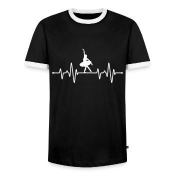 Ballett Tänzerin Herzschlag - Männer Kontrast-T-Shirt - Schwarz/Weiß - Vorne - AI Model Female 172 light (172cm) & AI Model Male 178 light (178cm)