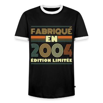 Fabriqué En 2004 Édition Limitée - T-shirt contrasté Homme - noir/blanc - Devant - AI Model Female 172 light (172cm) & AI Model Male 178 light (178cm)